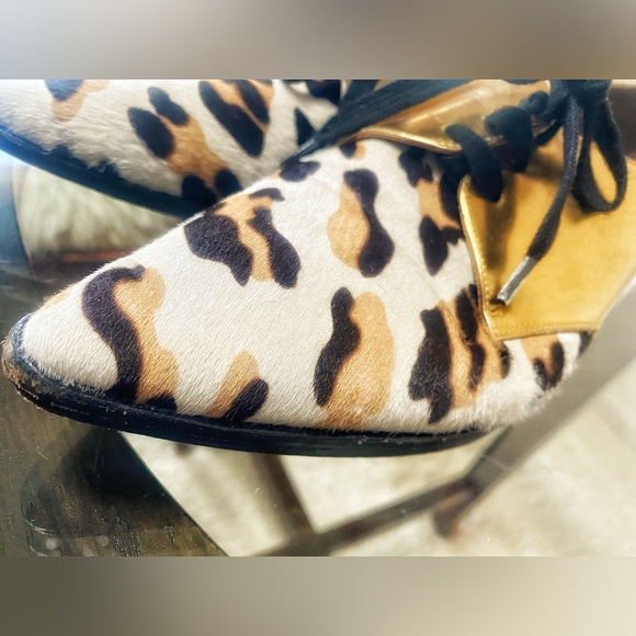 Marni Gold & Leopard Print Oxfords  🌟🐆 - Picture 3 of 9